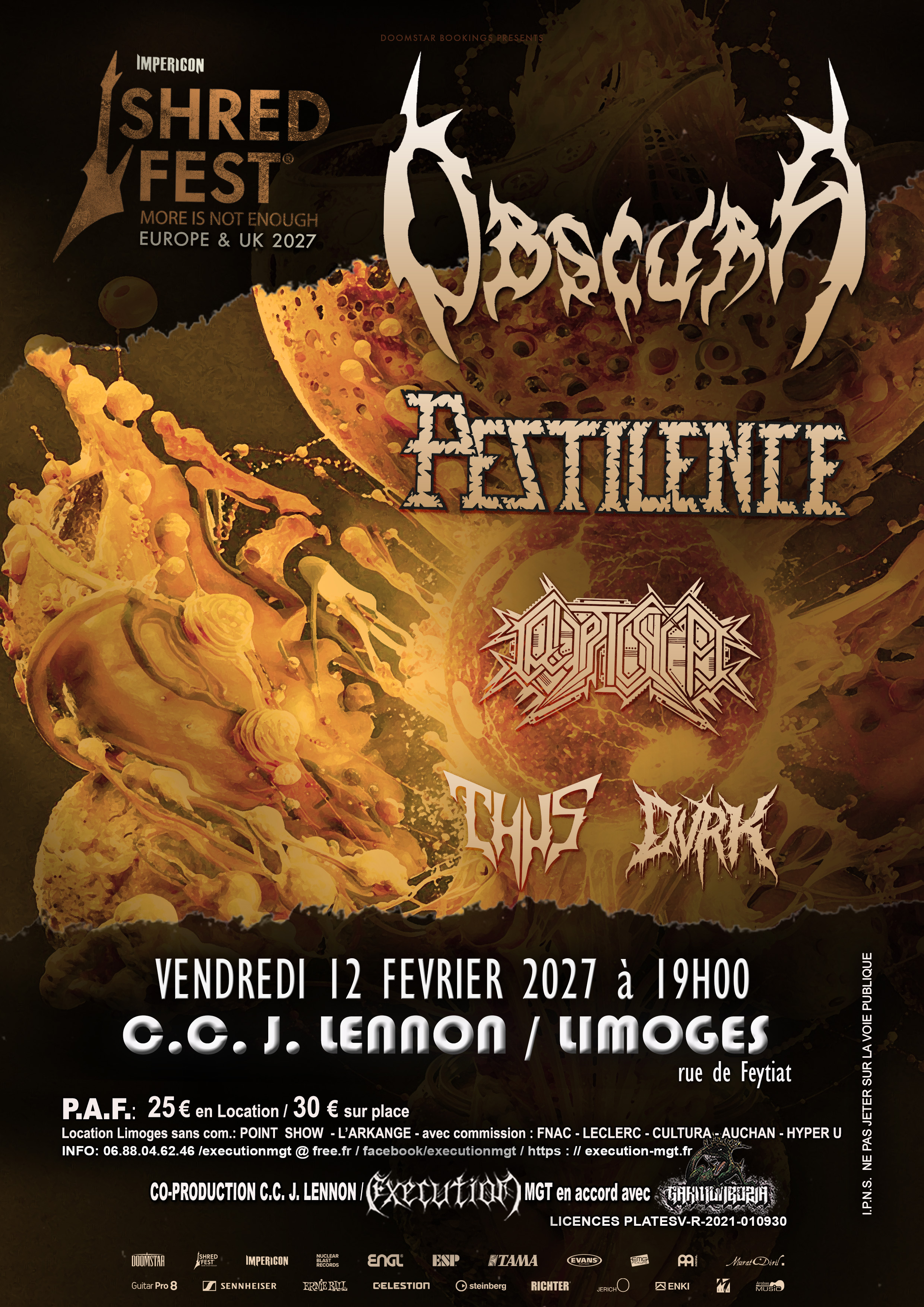 2027 01 SHRED FEST EU Poster LIMOGES CCM J LENNON 12th 02 2027